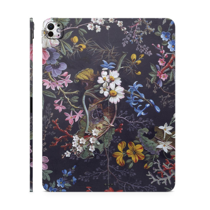 Skin Compatible with Apple iPad Pro 13 M4 2024 Midnight Blossom Premium 3M Vinyl Protective Wrap Decal Cover Easy to App