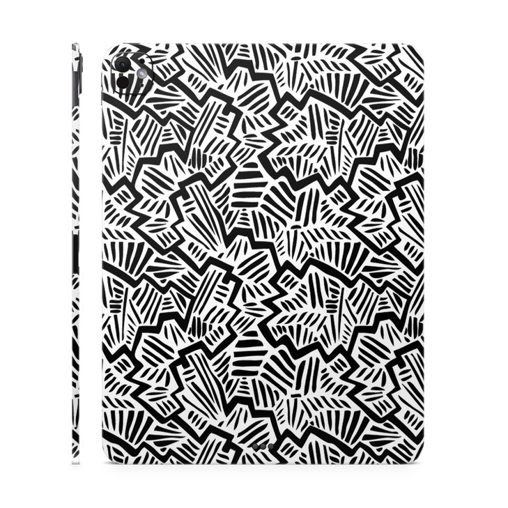 Tablet Skin Compatible with Apple iPad Pro 11 M4 2024 Abstract Black Premium 3M Vinyl Protective Wrap Decal Cover Easy t