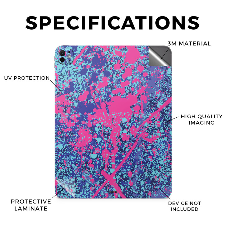 Skin Compatible with Apple iPad Pro 13 M4 2024 Vibrant Splatter Premium 3M Vinyl Protective Wrap Decal Cover Easy to App