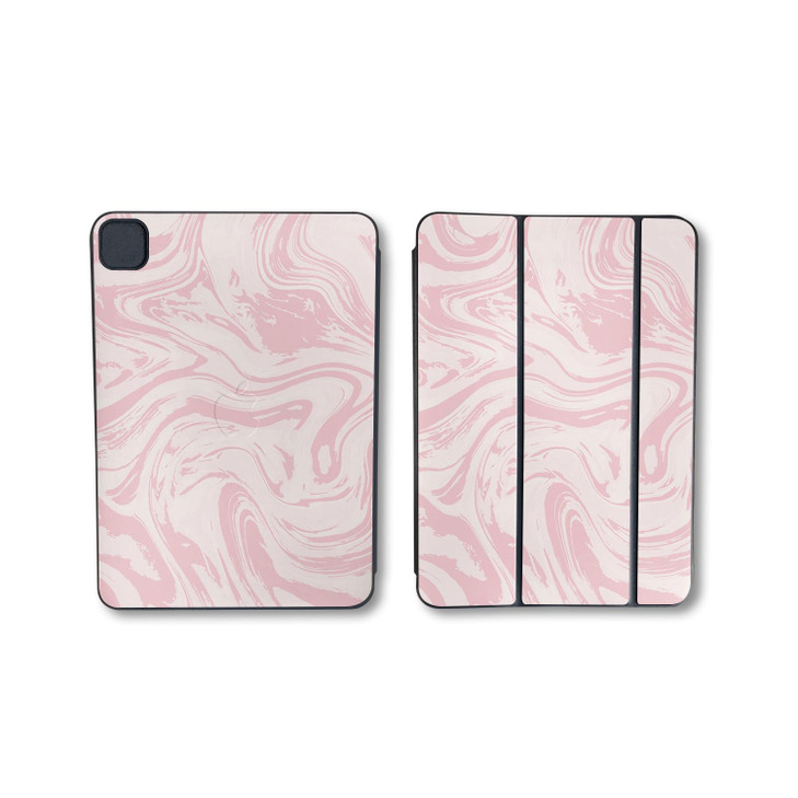 Skin Compatible with Apple Smart Folio for iPad Pro 11inch M4 2024 Silky Pink Premium 3M Vinyl Protective Wrap Decal Cov