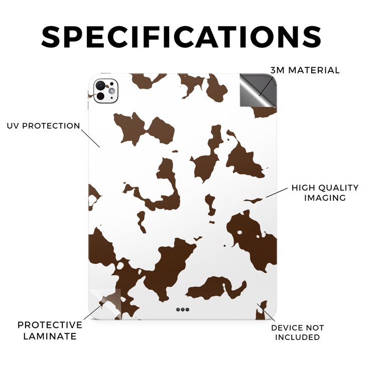 Skin Compatible with Apple iPad Pro 13 M4 2024 Brown Cow Premium 3M Vinyl Protective Wrap Decal Cover Easy to Apply Craf
