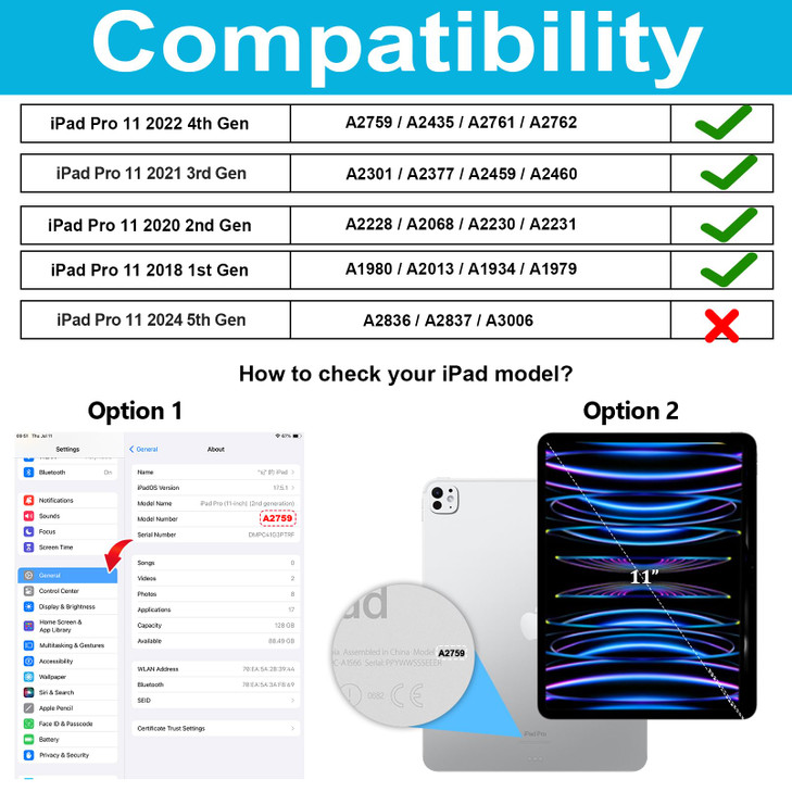 Case for iPad Pro 11 Inch 20222021 20202018 Silicone Cover for iPad 11 4th 3rd 2nd 1st Generation with Screen Protector