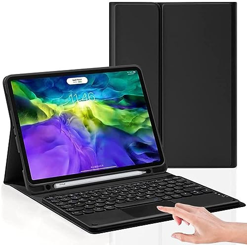 AnMengXinLing Galaxy Tab S10 PlusS9 Plus Keyboard Case with Touchpad Round Keys Detachable Bluetooth Keyboard Leather Fo