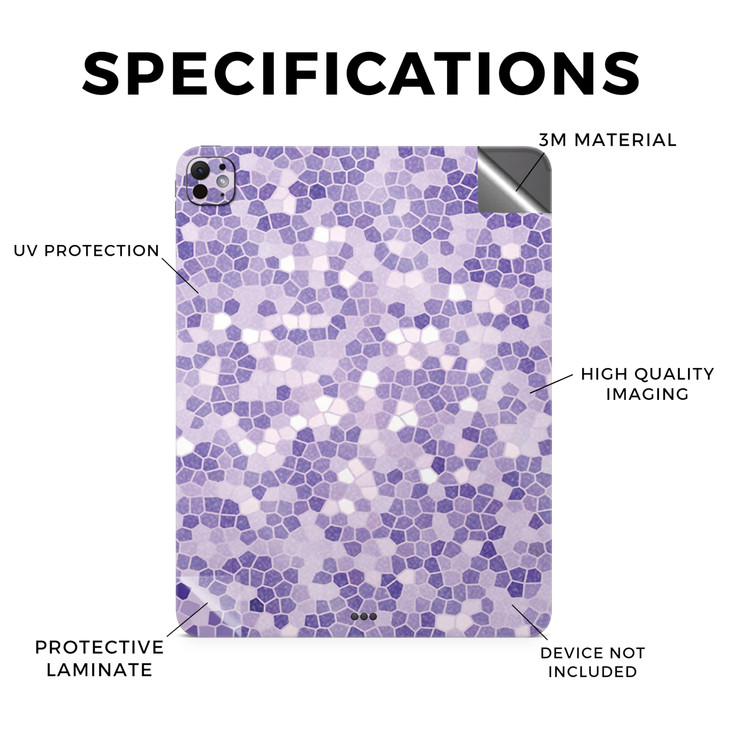 Glossy Glitter Skin Compatible with Apple iPad Pro 13 M4 2024 Stained Glass Premium 3M Vinyl Protective Decal Cover Easy