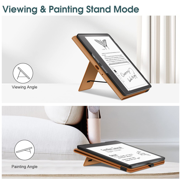 Fintie Stand Case for Kindle Scribe Premium PU Leather Foldable Stand Cover Auto SleepWake with Card Slot and Pen Holder