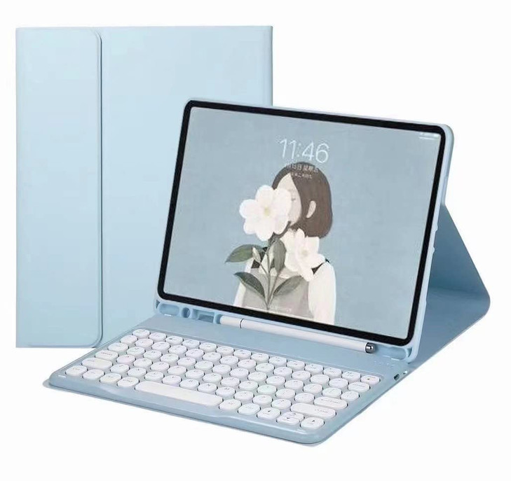 HENGHUI Keyboard Case for Galaxy Tab S6 Lite 104 inch Keyboard Case Cute Round Key Color Keyboard Wireless Detachable BT