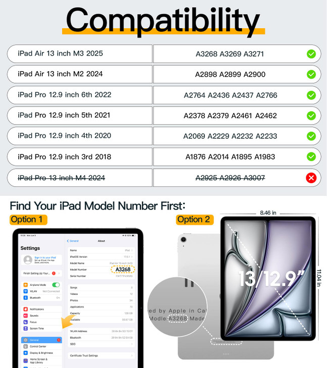 BRAECN for iPad Air 13 Inch Case M3 2025 M2 2024 Rugged iPad Pro 129 Inch 6th5th4th3rd Generation Cover wKickstandSwivel