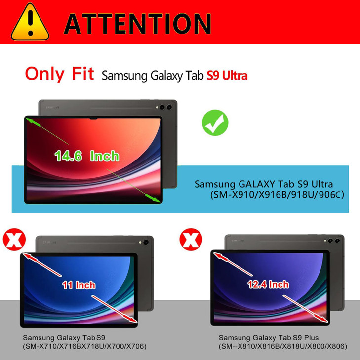 Gexmil Leather Case for Samsung Galaxy 146 InchTAB S9 Ultra 2023 Genuine Leather Cover with Pencil HolderCowhide Folio C