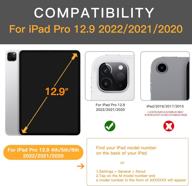 ZtotopCases for New iPad Pro 129 Inch 6th5th4th Generation 202220212020 6 Magnetic Stand Angles Protective Cover with Pe