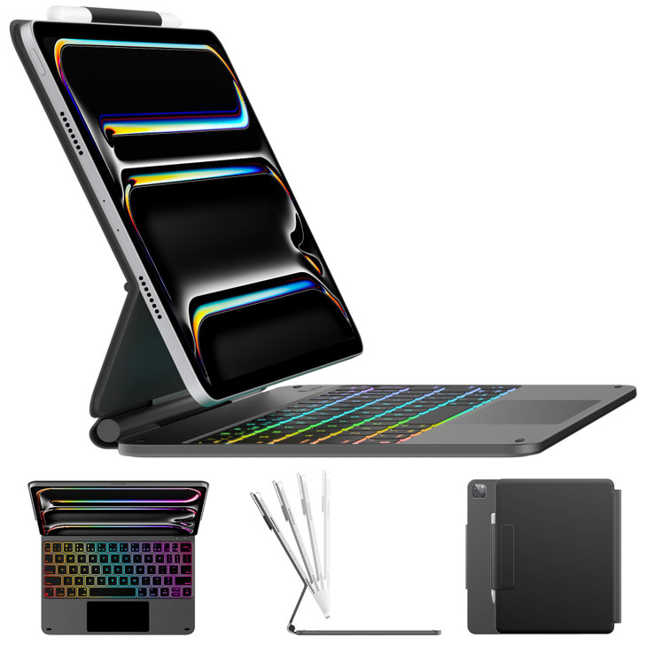 typecase Edge Keyboard Case for iPad Pro 11inch M42024Magic Keyboard with 11 Colors Backlight for iPad Pro 11Keyboard Ca