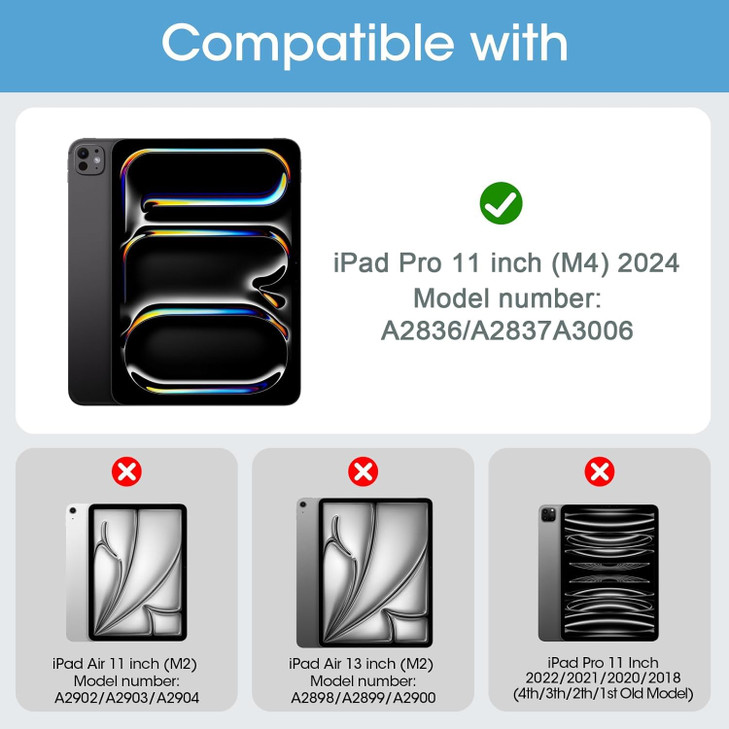Case for New iPad Pro 11 Inch Case M4 5th Generation 2024 MultiAngle Smart Stand Cover Auto SleepWake for New iPad Pro 1