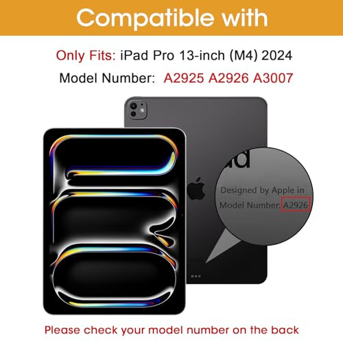 ProCase for iPad Pro 13 Inch Case with Pencil Holder 2024 M47th Gen 2024 iPad Pro M4 13 Cover Clear Transparent Back Sof