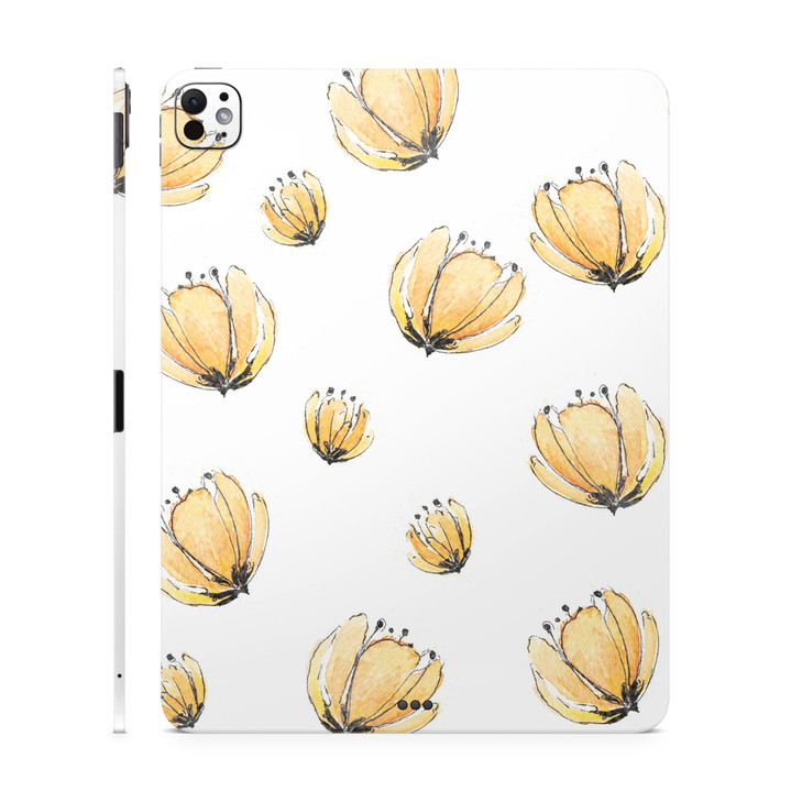 Glossy Glitter Skin Compatible with Apple iPad Pro 11 M4 2024 Yellow Poppy Premium 3M Vinyl Protective Decal Cover Easy