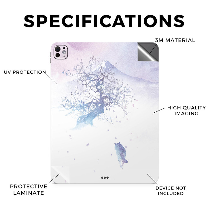 Glossy Glitter Skin Compatible with Apple iPad Pro 11 M4 2024 Long Way to Fuji Premium 3M Vinyl Protective Decal Cover E
