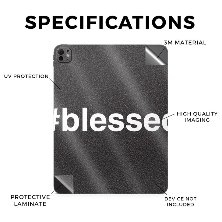 Glossy Glitter Skin Compatible with Apple iPad Pro 11 M4 2024 Blessed Premium 3M Vinyl Protective Wrap Decal Cover Easy
