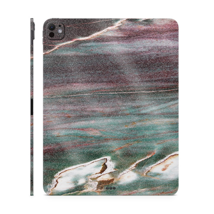 Glossy Glitter Skin Compatible with Apple iPad Pro 11 M4 2024 Grunge Marble Premium 3M Vinyl Protective Decal Cover Easy