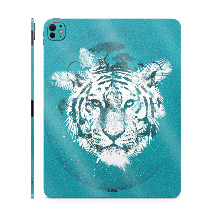 Glossy Glitter Skin Compatible with Apple iPad Pro 11 M4 2024 White Tiger Premium 3M Vinyl Protective Wrap Decal Cover E