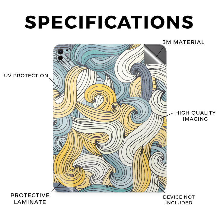 Glossy Glitter Skin Compatible with Apple iPad Pro 11 M4 2024 Turbulence Premium 3M Vinyl Protective Wrap Decal Cover Ea