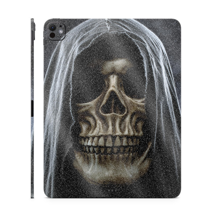 Glossy Glitter Skin Compatible with Apple iPad Pro 11 M4 2024 Reaper Skull Premium 3M Vinyl Protective Decal Cover Easy