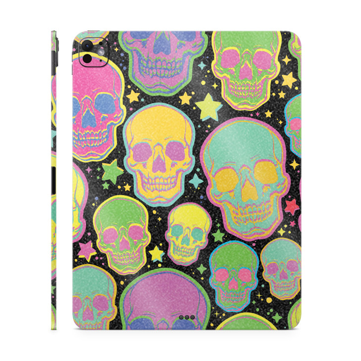 Glossy Glitter Skin Compatible with Apple iPad Pro 11 M4 2024 Candy Skulls Premium 3M Vinyl Protective Decal Cover Easy