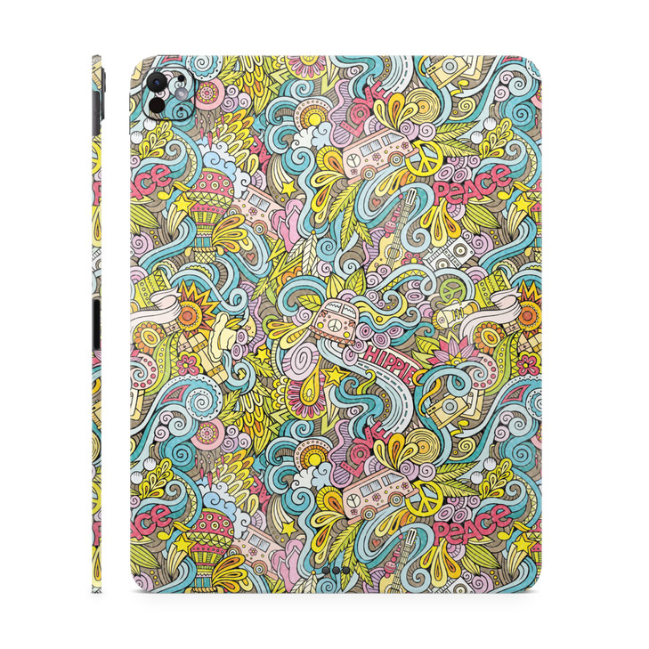 Glossy Glitter Skin Compatible with Apple iPad Pro 11 M4 2024 Ultra Hippie Premium 3M Vinyl Protective Decal Cover Easy