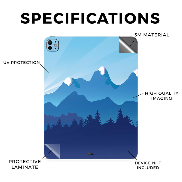 Skin Compatible with Apple iPad Pro 11 M4 2024 Blue Mountains Premium 3M Vinyl Protective Wrap Decal Cover Easy to Apply