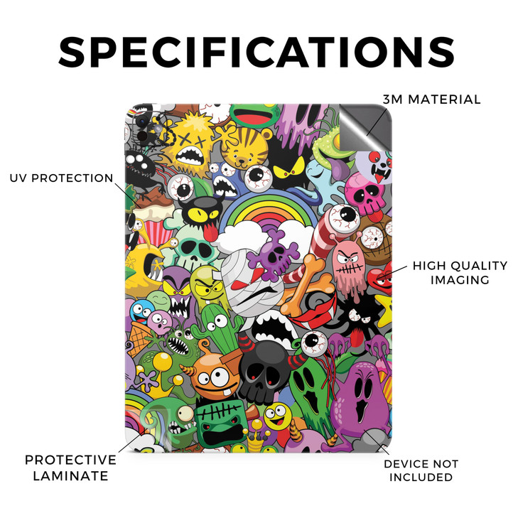 Skin Compatible with Apple iPad Pro 11 M4 2024 Monster Mash Premium 3M Vinyl Protective Wrap Decal Cover Easy to Apply C