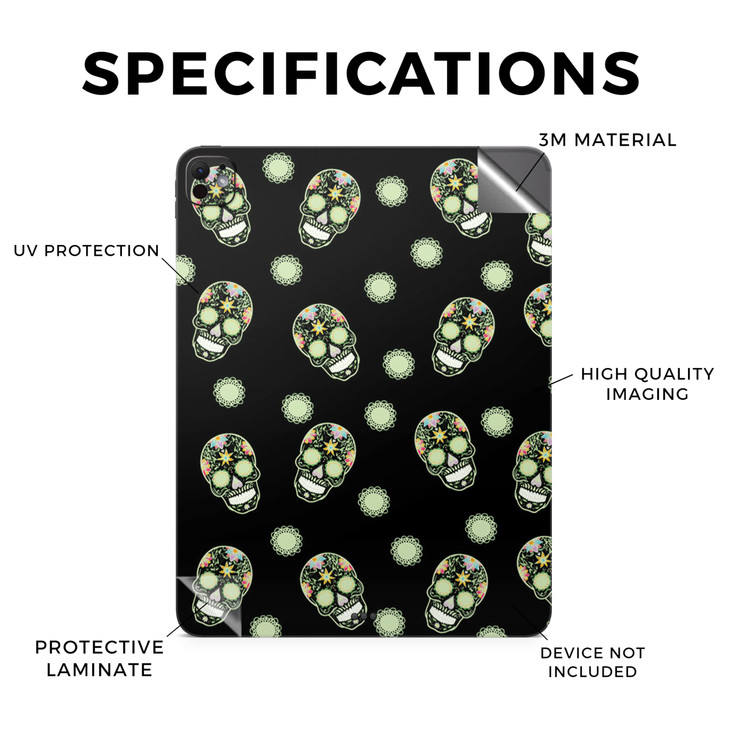 Skin Compatible with Apple iPad Pro 11 M4 2024 Nighttime Skulls Premium 3M Vinyl Protective Wrap Decal Cover Easy to App