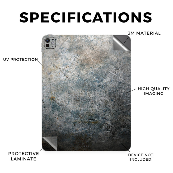 Skin Compatible with Apple iPad Pro 11 M4 2024 Shadow Concrete Premium 3M Vinyl Protective Wrap Decal Cover Easy to Appl