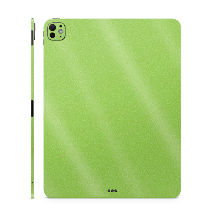 Glossy Glitter Skin Compatible with Apple iPad Pro 13 M4 2024 Solid Lime Green Premium 3M Vinyl Protective Decal Cover E