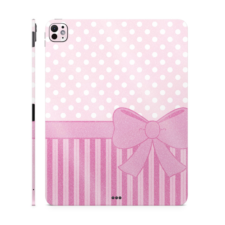 Glossy Glitter Skin Compatible with Apple iPad Pro 13 M4 2024 Pink Present Premium 3M Vinyl Protective Decal Cover Easy