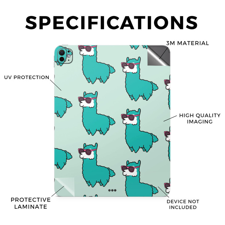 Skin Compatible with Apple iPad Pro 13 M4 2024 Awesome Alpacas Premium 3M Vinyl Protective Wrap Decal Cover Easy to Appl