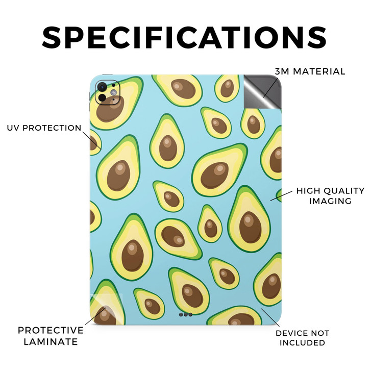 Skin Compatible with Apple iPad Pro 13 M4 2024 Blue Avocados Premium 3M Vinyl Protective Wrap Decal Cover Easy to Apply