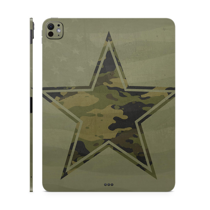 Skin Compatible with Apple iPad Pro 13 M4 2024 Army Star Premium 3M Vinyl Protective Wrap Decal Cover Easy to Apply Craf
