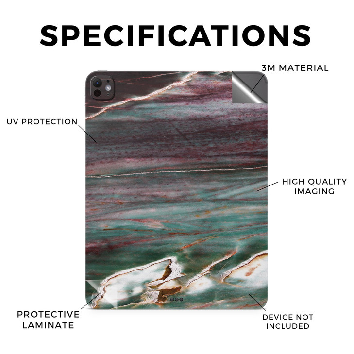 Skin Compatible with Apple iPad Pro 13 M4 2024 Grunge Marble Premium 3M Vinyl Protective Wrap Decal Cover Easy to Apply