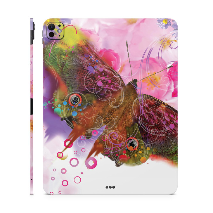 Skin Compatible with Apple iPad Pro 13 M4 2024 Hippie Butterfly Premium 3M Vinyl Protective Wrap Decal Cover Easy to App