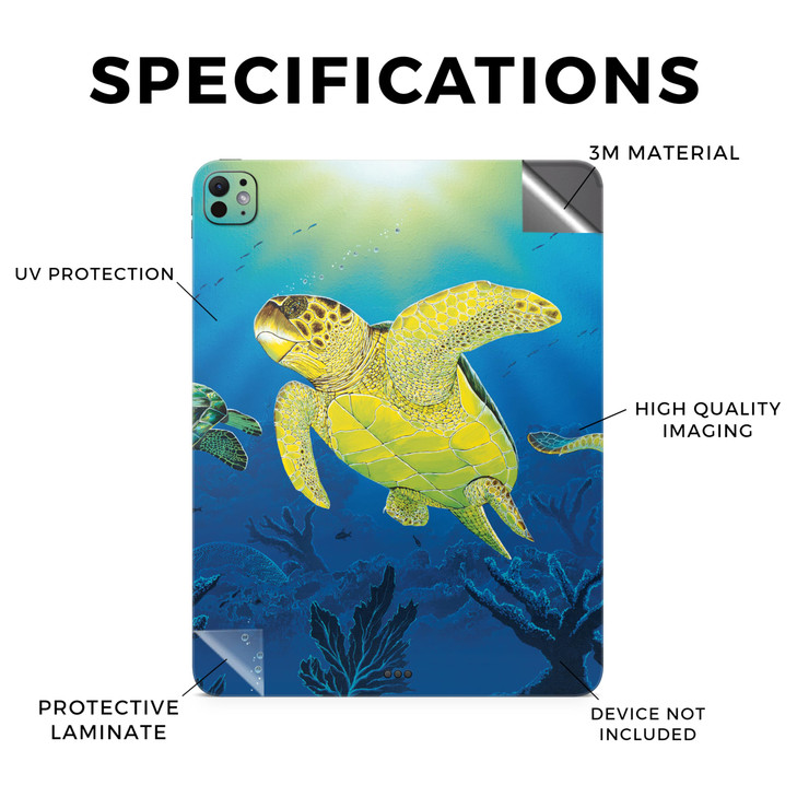 Skin Compatible with Apple iPad Pro 13 M4 2024 Turtle Dreams Premium 3M Vinyl Protective Wrap Decal Cover Easy to Apply