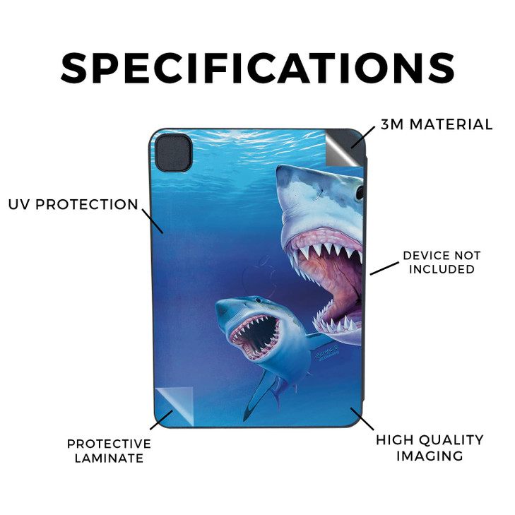 Skin Compatible with Apple Smart Folio for iPad Pro 11inch M4 2024 Great Whites Premium 3M Vinyl Protective Wrap Decal C