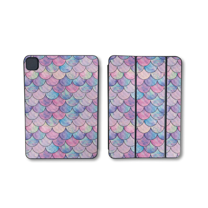 Carbon Fiber Skin Compatible with Apple Smart Folio for iPad Pro 11inch M4M5 2025 Mermaid Scales Premium 3M Vinyl Protec