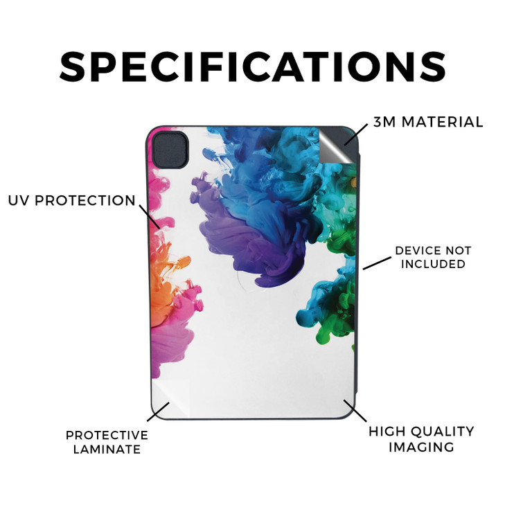 Skin Compatible with Apple Smart Folio for iPad Pro 11inch M4M5 2025 Aqua Paint Premium 3M Vinyl Protective Wrap Decal C