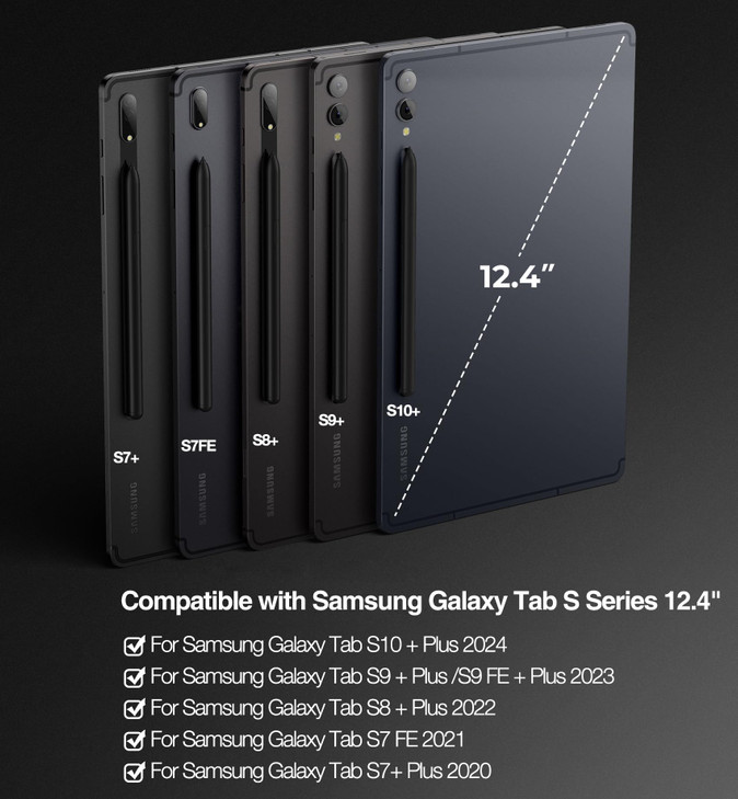 Dexnor for Samsung Galaxy Tab S10 PlusS9 PlusS9 FE PlusS8 PlusS7 PlusS7 FE Case with Keyboard 124 Floating Cantilever Ma