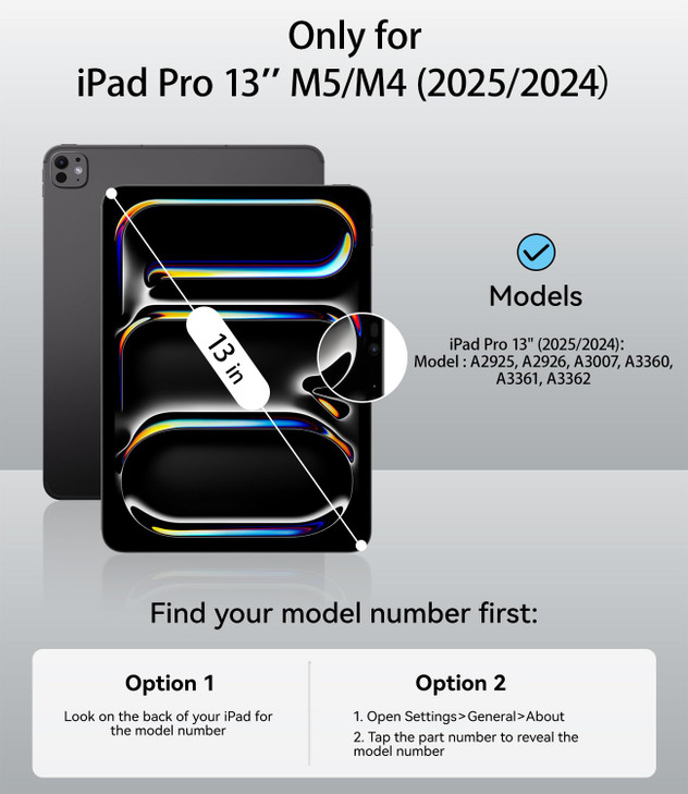 GKABXY Case for iPad Pro 13inch M5M4 20252024 with Pencil Holder 2in1 Removable Clear Back Cover Supports Apple Pencil P