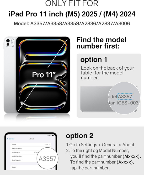 H HOLIMET Case for iPad Pro 11 inch M5 2025M4 2024 with Pencil Holder Supports Pencil Pro and Pencil Auto SleepWake Func
