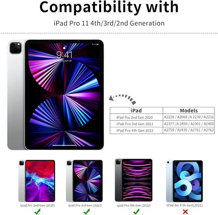 KENKE for iPad Pro 11 Inch Case 4th3rd2nd Generation 202220212020 Magnetic Attachment 2nd Pencil with Right Side Pencil