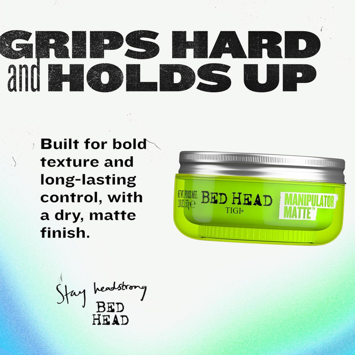 TIGI Bed Head Manipulator Matte Hair Wax, Strong Hold Sculpting and Styling Paste for Short to Medium Hair, 2.01 oz