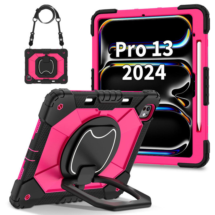 CASZONE Protective Case for iPad Pro 13 inch 2024 M4ModelA2926A3007Heavy Duty Full Body Shockproof Cover with 360Rotatin