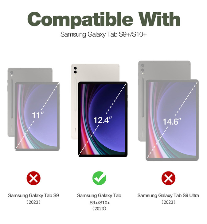 Dexnor Case for Samsung Galaxy Tab S10 Plus 2024 Galaxy Tab S9 Plus 2023 124 Inch Built in Screen Protector Kickstand wi