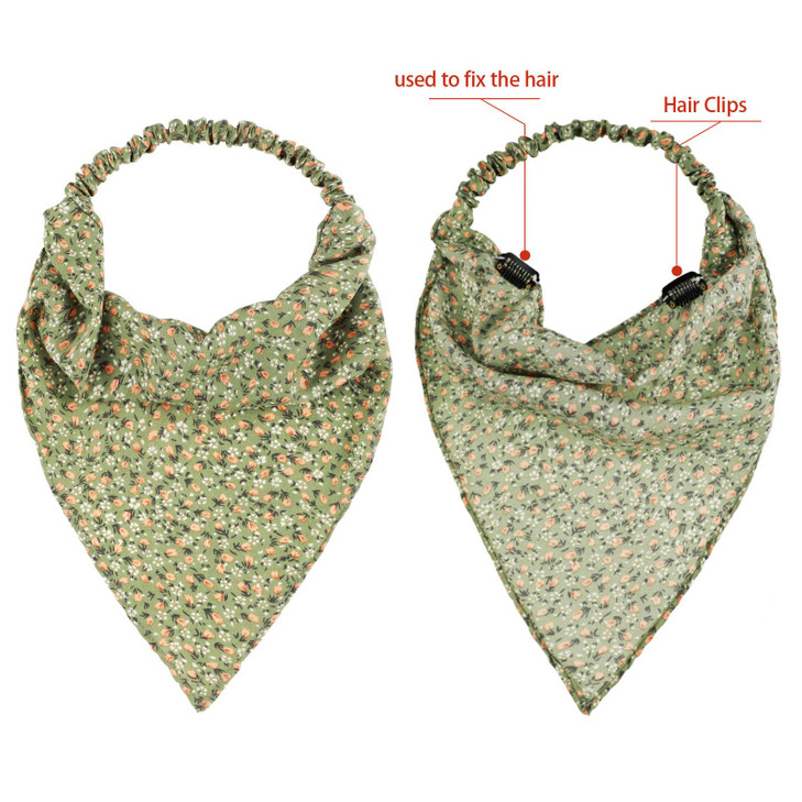 Syhood 6 Pcs Floral Hair Bandanas for Women Girl Boho Hair Scarf Headband with Clip Chiffon Cottagecore Head Kerchief(Bright Floral Patterns)