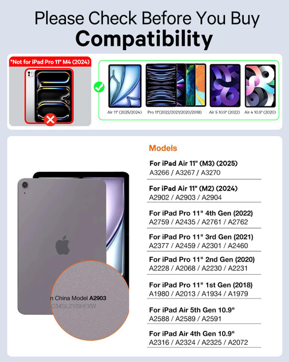 CHESONA for iPad Air 11 Inch Case with Keyboard M3M2 20252024 7Color Backlight MultiTouch Trackpad 2 Wireless Channels f