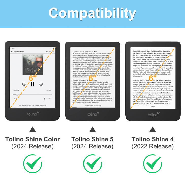 Fintie Stand Case for 6 Kobo Clara Colour 2024 Clara BW 2024 2E 2022 eReader Premium PU Leather Protective Cover Auto Sl